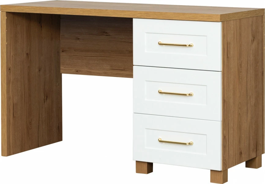 Biurko Hawana (biały lakier mat/dąb Soma ciemny)