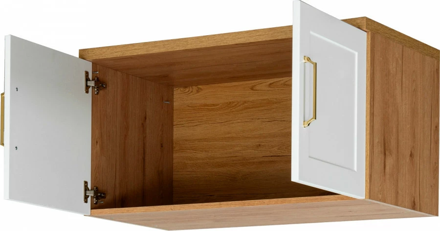 Nadstawka do szafy Hawana (biały lakier mat/dąb soma ciemny)