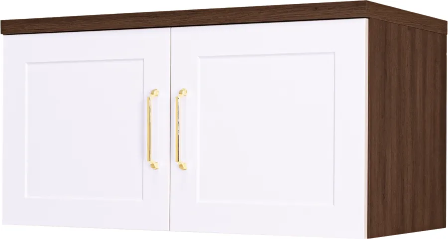 Nadstawka do szafy Hawana (biały lakier mat/orzech Foresta) 