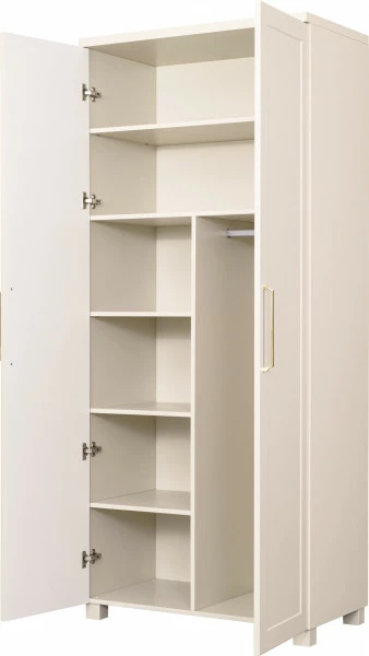 Szafa wysoka z półkami i drążkiem Hawana (kaszmir lakier mat/kaszmir) 