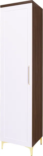 Półszafa uniwersalna wysoka z drążkiem i półkami Hawana (biały lakier mat/orzech Foresta) 