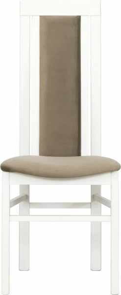 Krzesło KB (biały/plusz brąz) 