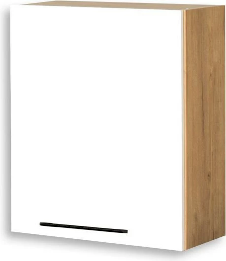 Szafka 60 górna lewa Bellona (biały połysk/dąb Soma ciemny) 