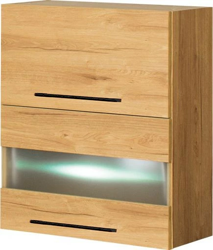 Szafka 60 górna witryna matowa LED Bellona (dąb Soma ciemny)