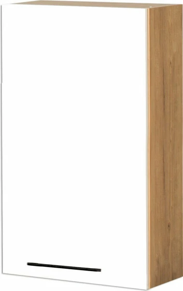 Szafka 60 górna lewa wys.100cm Bellona (biały połysk/dąb Soma ciemny)