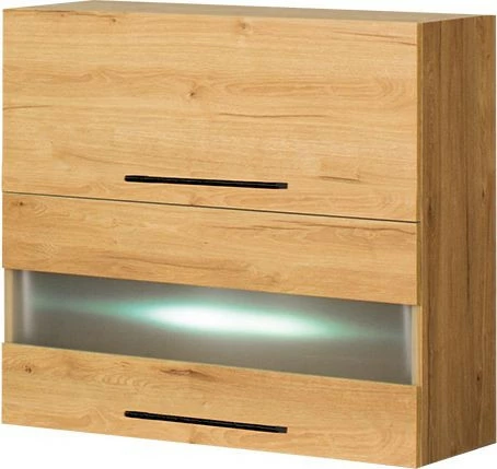 Szafka 80 górna witryna matowa LED Bellona (dąb Soma ciemny)