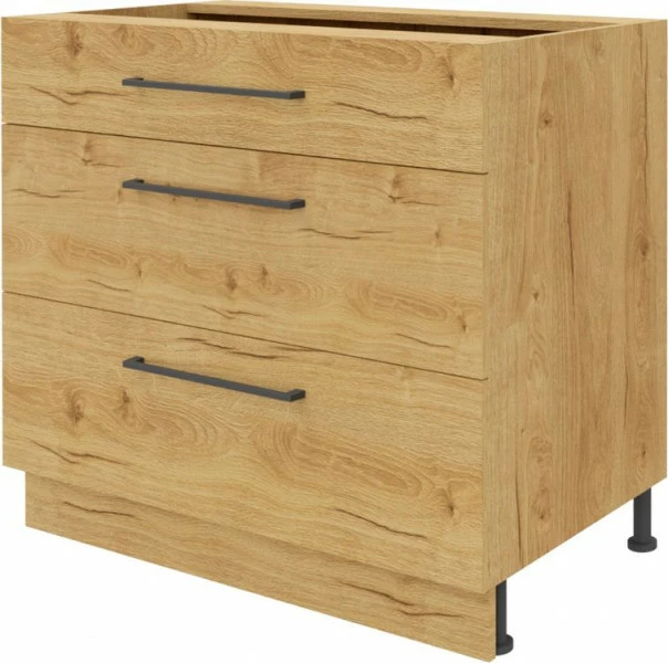 Szafka 90 dolna szufladowa Bellona z Easy Box  (dąb Soma ciemny) 