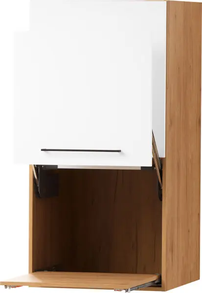 Zabudowa nadblatowa prawa Bellona (biały połysk/dab Soma ciemny)