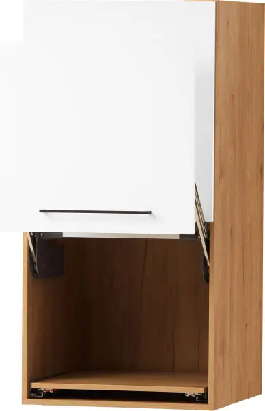 Zabudowa nadblatowa prawa Bellona (biały połysk/dab Soma ciemny)