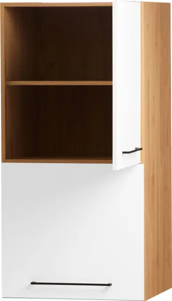 Zabudowa nadblatowa prawa Bellona (biały połysk/dab Soma ciemny)