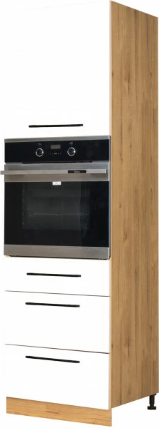 Wysoka zabudowa piekarnika prawa z easy box Bellona (biały-połysk dąb soma ciemny)