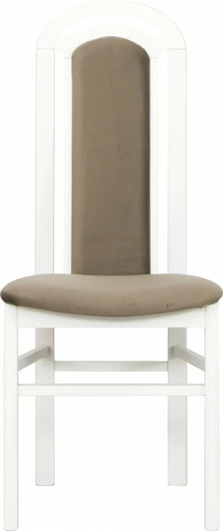 Krzesło K (biały/plusz brąz)