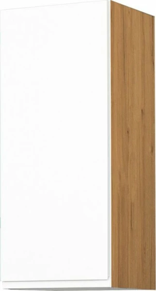 Szafka 30 górna lewa Kampara (Biały lakier/dąb Soma ciemny)