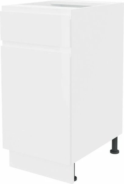 Szafka 40 dolna prawa z drzwiami i szufladą Kampara (Biały lakier/Biały)
