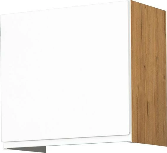 Szafka 50x43 nad okap teleskopowy Kampara (Biały lakier/dąb Soma ciemny)