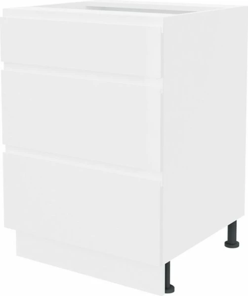 Szafka 60 dolna szufladowa Kampara (Biały lakier/Biały)