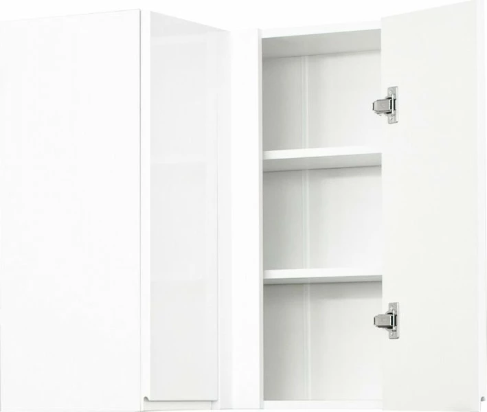 Szafka narożna górna (litera L) Kampara (Biały lakier/Biały) 