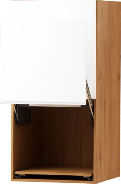 Zabudowa nadblatowa lewa Kampara (biały lakier/dąb Soma ciemny)