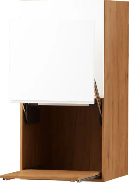 Zabudowa nadblatowa prawa Kampara (biały lakier/dąb Soma ciemny)