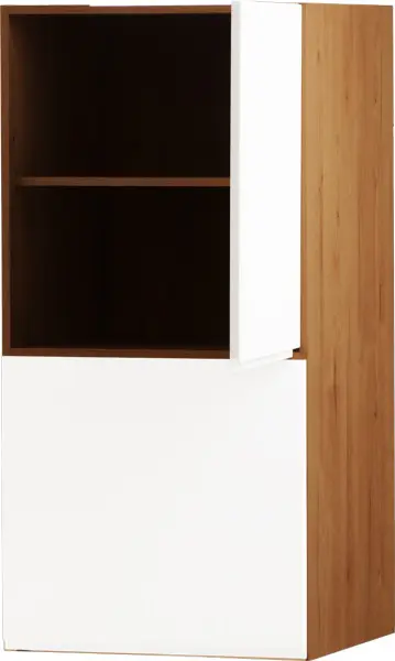 Zabudowa nadblatowa prawa Kampara (biały lakier/dąb Soma ciemny)