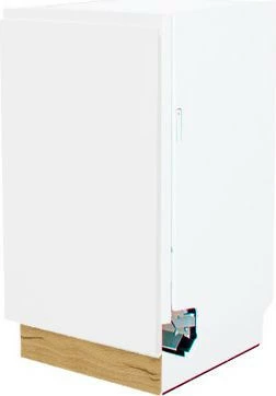 Dolna zabudowa zmywarki 45 z panelem zakrytym Kampara (Biały lakier/dąb Soma ciemny)