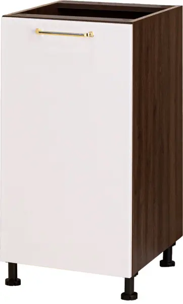 Szafka 40 dolna na kosz do segregacji odpadów Loara (biały połysk/orzech Foresta) 