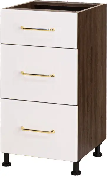 Szafka 40 dolna szufladowa Loara z Easy Box (biały połysk/orzech Foresta)