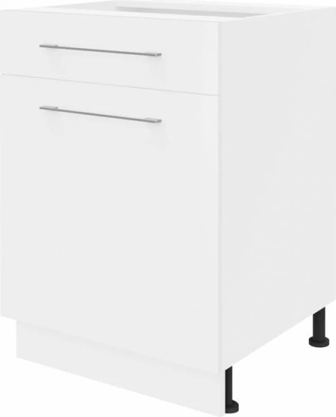 Szafka 60 dolna z drzwiami i szufladą lewa Loara z Easy Box (biały połysk)