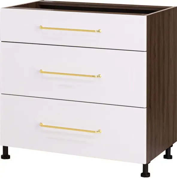 Szafka 80 dolna szufladowa Loara z Easy Box (biały połysk/orzech Foresta)