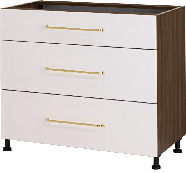 Szafka 90 dolna szufladowa Loara z Easy Box (biały połysk/orzech Foresta)