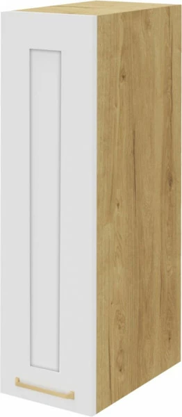 Szafka 20 górna lewa Laurencja (biały lakier mat/dąb Soma ciemny)