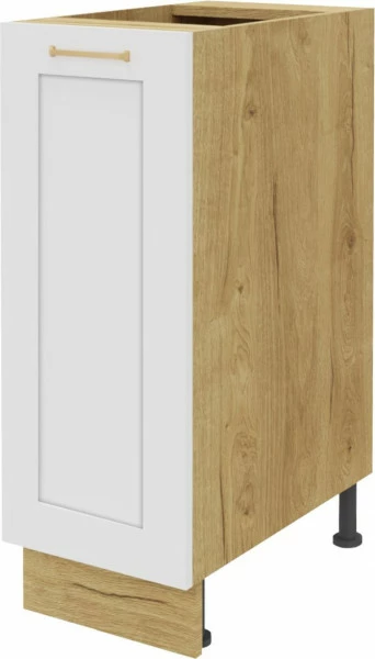 Szafka 30 dolna Cargo Laurencja (biały lakier mat/dąb Soma ciemy)