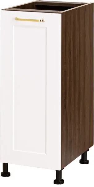 Szafka 30 dolna prawa Laurencja (biały lakier mat/orzech Foresta) 