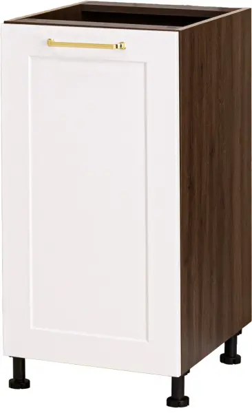 Szafka 40 dolna na kosz do segregacji odpadów Laurencja (biały lakier mat/orzech Foresta)