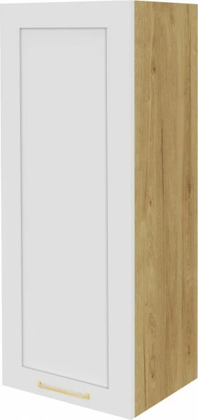 Szafka 40 górna lewa Laurencja (biały lakier mat/dąb Soma ciemny) 100 cm