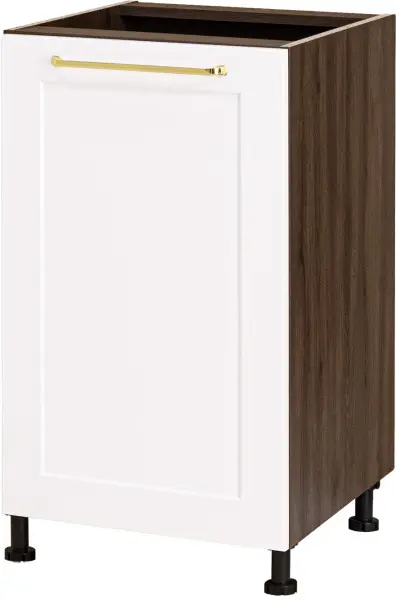 Szafka 45 dolna lewa Laurencja (biały lakier mat/orzech Foresta)