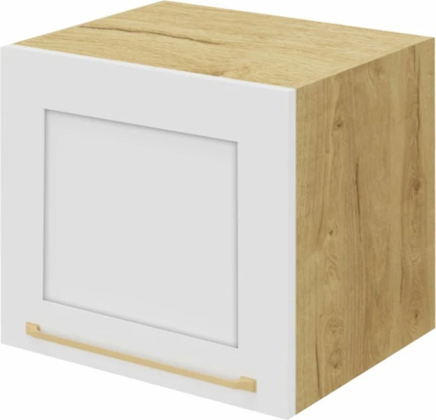 Szafka 50x36 nad okap Laurencja (biały lakier mat/dąb Soma ciemny)