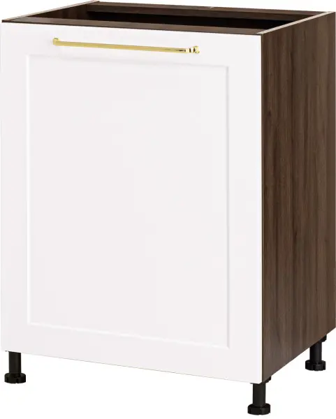 Szafka 60 dolna prawa Laurencja (biały lakier mat/orzech Foresta)