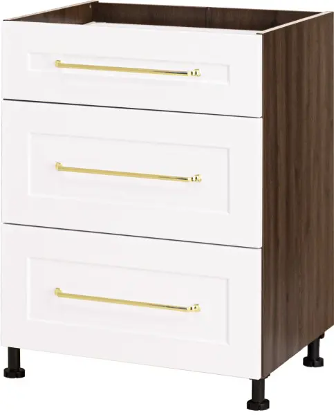 Szafka 60 dolna szufladowa Laurencja (biały lakier mat/orzech Foresta)