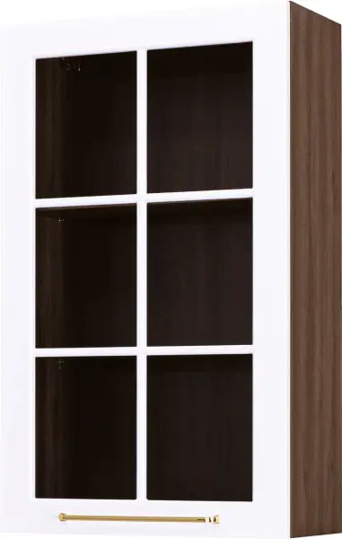 Szafka 60 witryna lewa wys.100cm. Laurencja (biały lakier mat/orzech Foresta)