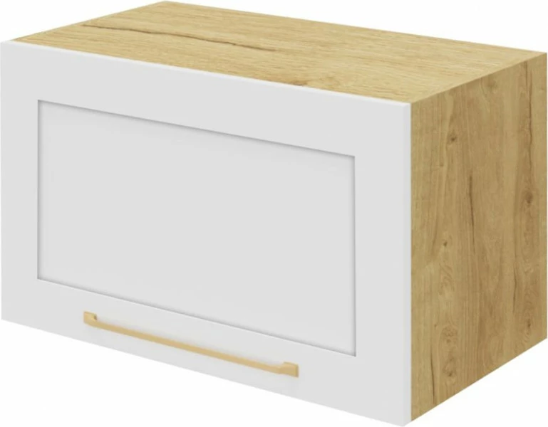 Szafka 60x36 nad okap Laurencja (biały lakier mat/dąb Soma ciemny) 