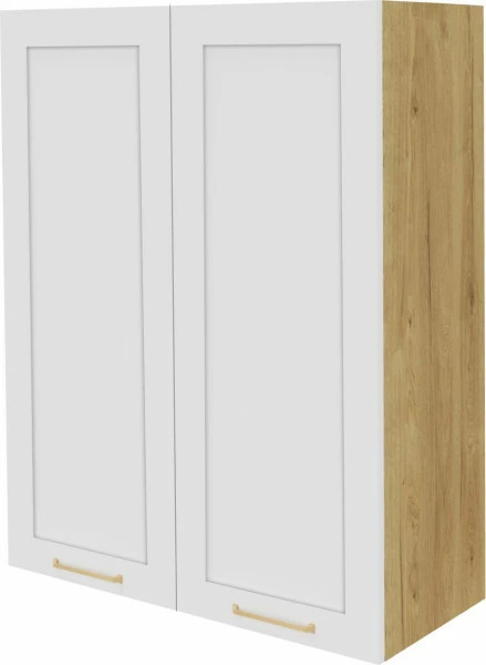 Szafka 80 górna Laurencja (biały lakier mat/dąb Soma ciemny) 100cm