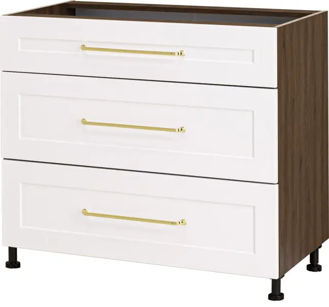 Szafka 90 dolna szufladowa Laurencja (biały lakier mat/orzech Foresta)