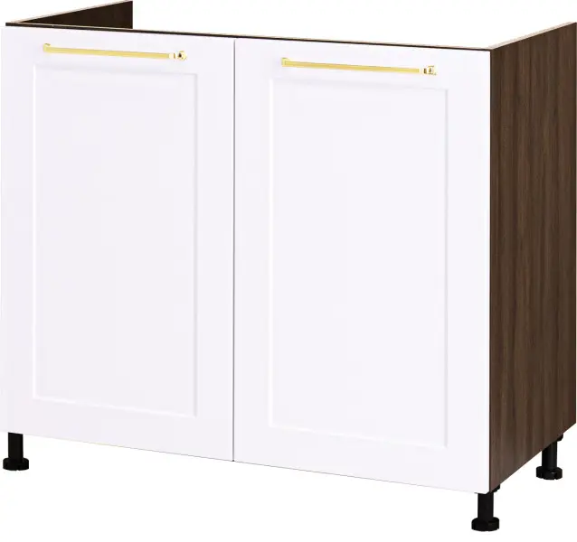 Szafka 90 dolna zlew Laurencja (biały lakier mat/orzech Foresta)