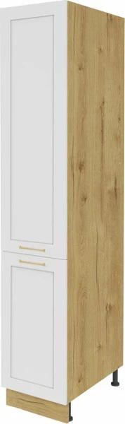 Zabudowa gospodarcza prawa z szufladami wewnątrz Laurencja (biały lakier mat/dąb Soma ciemny)
