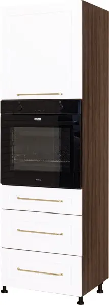 Wysoka zabudowa piekarnika lewa Laurencja (biały lakier mat/orzech Foresta)