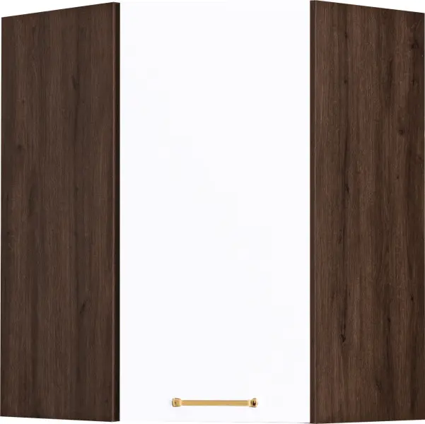 Szafka środkowa narożna górna Loara (biały połysk/orzech Foresta)