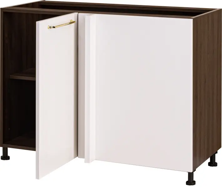 Szafka narożna dolna prosta prawa Loara (biały połysk/orzech Foresta)