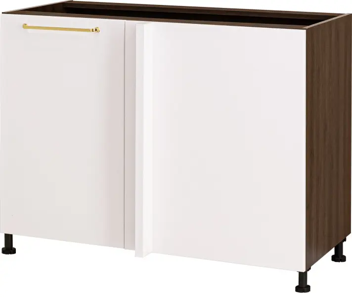 Szafka narożna dolna-prosta prawa Loara na kosz cargo (biały połysk/orzech Foresta)