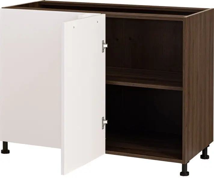 Szafka narożna dolna prosta lewa Loara (biały połysk/orzech Foresta)